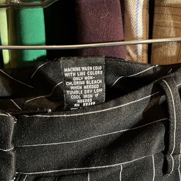 🌈Vintage Y2K Express black pinstripe extreme wide flare leg pants - Picture 7 of 7